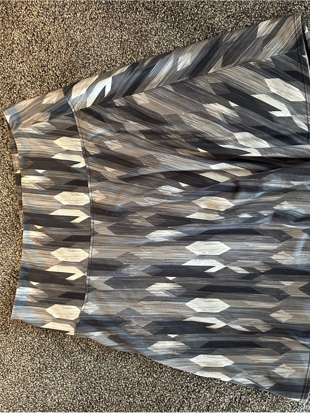 Prana Gray and Black Geometric A-Line Skirt